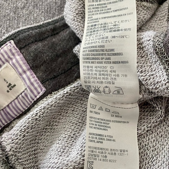 Abercrombie A&F 92 Logo Grey Sweatpants with Drawstring SM ** - Picture 7 of 8